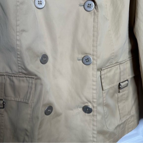 Giacca Trench Coat Double Breasted Classic Style Tan Size Medium - Picture 3 of 16